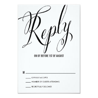 Mr. & Mrs. Elegant Script RSVP | Check Spelling Card