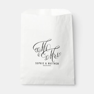Mr. & Mrs. Elegant Script   Wedding Favor Bags