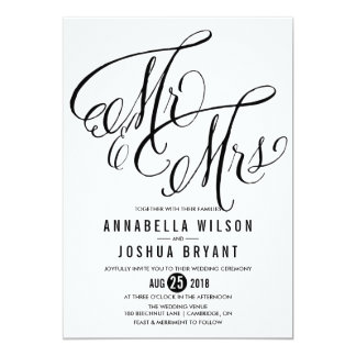 Mr. & Mrs. Elegant Script | Wedding Invitation