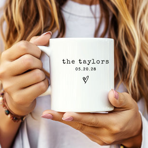 Mr & Mrs   Elegant Script Wedding Newlyweds Custom Coffee Mug