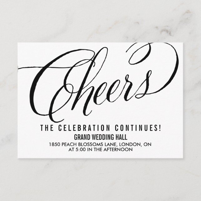 Mr. & Mrs. Elegant Script | Wedding Reception Card (Front)