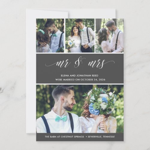 Mr Mrs Eloped Married Photo Wedding Announcement