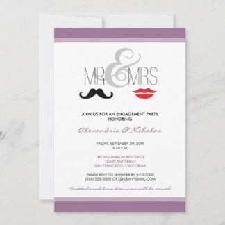 Mr. & Mrs. Engagement Party Invitation (lavender)