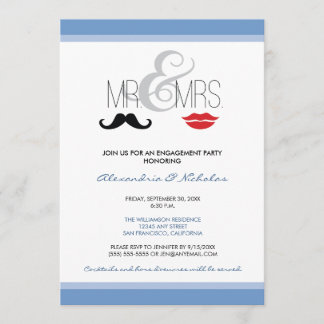 Mr. & Mrs. Engagement Party Invitation (lilac)