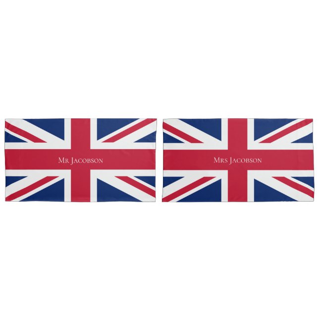 Mr & Mrs English Flag  Pillow Case (Front-Set)