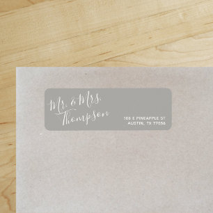 Mr. & Mrs. Everyday Modern Dark Grey Address Label