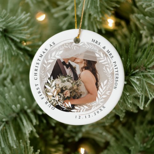 Mr  Mrs First Christmas  Ceramic Ornament