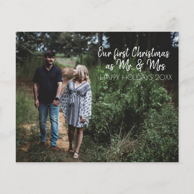 Mr. & Mrs. First Christmas Holiday Budget Card Flyer (Front)