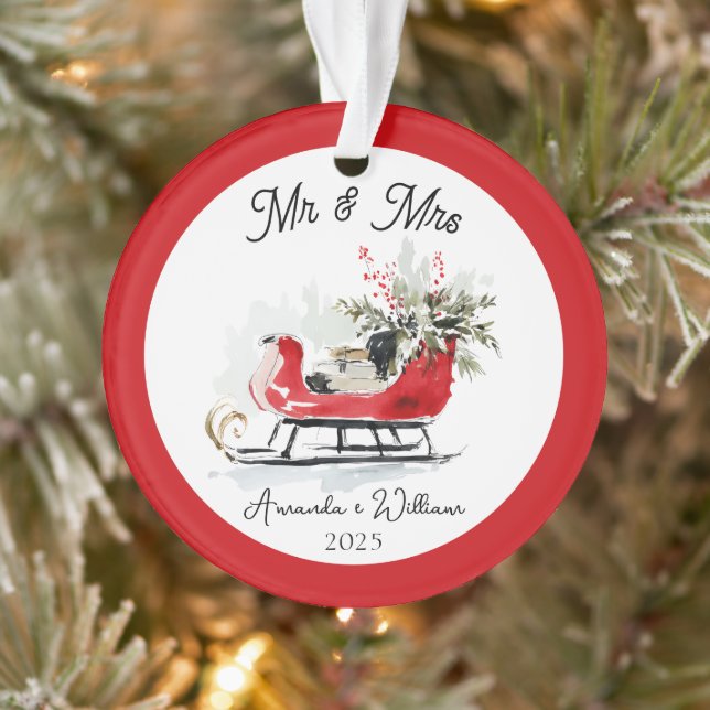 Mr Mrs First Christmas Housewarming mr and mrs  Ornament (Tree)