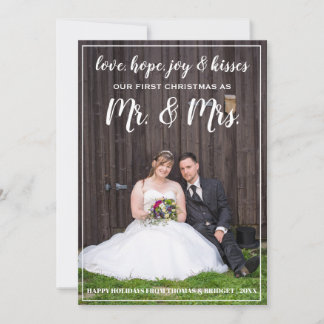 Mr. & Mrs. First Christmas Newlywed Christmas Holiday Card