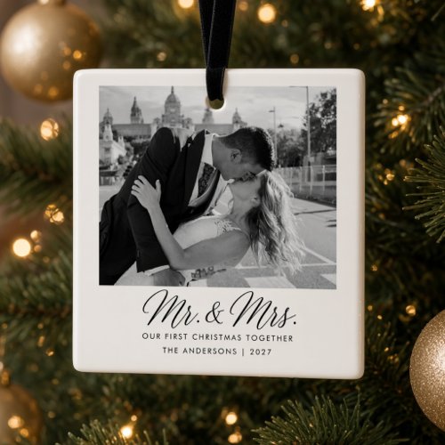 Mr. & Mrs. First Christmas Together Wedding  Ceramic Ornament
