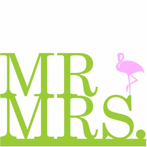 Mr  Mrs Flamingo Cake Topper Statuette