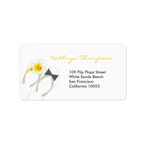 Mr  Mrs Flip Flops Beach Wedding Address Labels