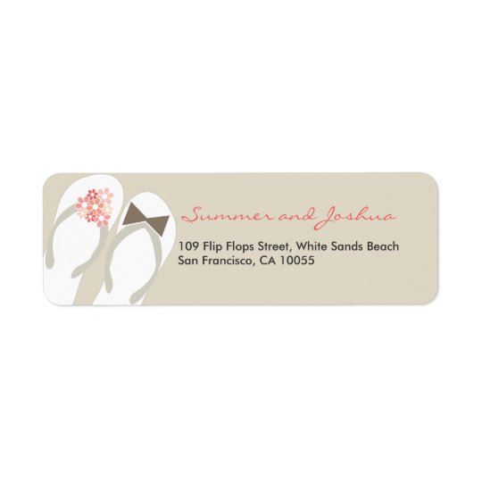 Mr & Mrs Flip Flops Beach Wedding Address Labels