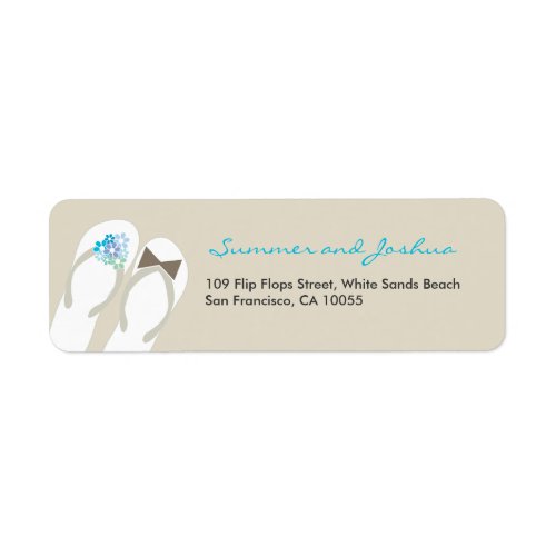 Mr  Mrs Flip Flops Beach Wedding Address Labels