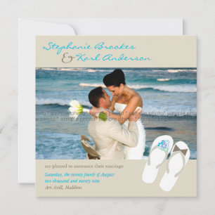 Mr & Mrs Flip Flops Beach Wedding Announcement