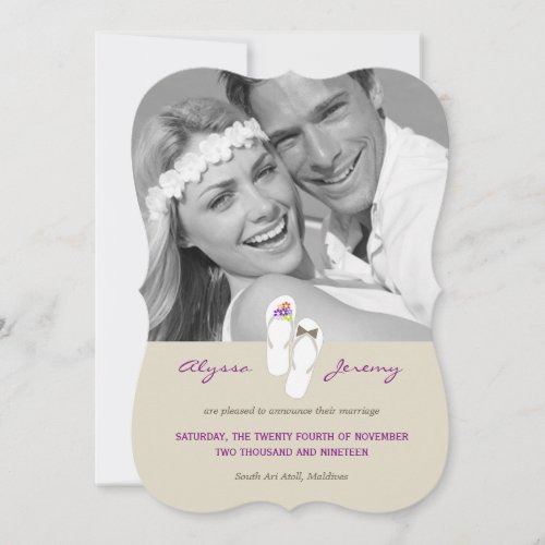 Mr  Mrs Flip Flops Beach Wedding Announcement