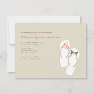 Mr & Mrs Flip Flops Beach Wedding Reception Card