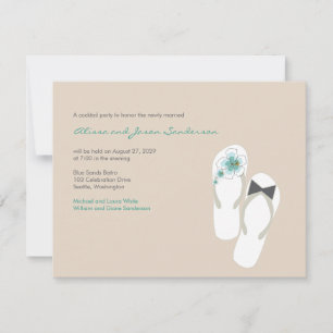 Mr & Mrs Flip Flops Beach Wedding Reception Card