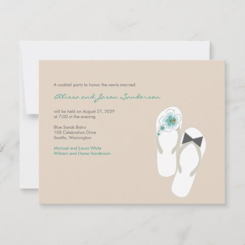 fatfatin Beach Hibiscus Flip Flops Wedding Party I Invitation