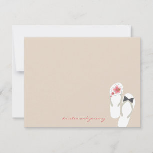 Mr & Mrs Flip Flops Beach Wedding Thank You Card
