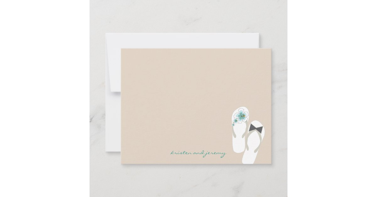 Mr & Mrs Flip Flops Beach Wedding Thank You Card | Zazzle