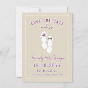 Mr & Mrs Flip Flops Daisies Beach Wedding Photo Save The Date