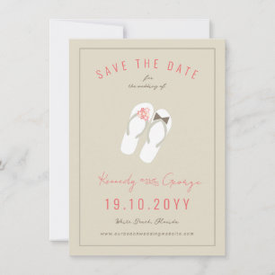 Mr & Mrs Flip Flops Daisies Beach Wedding Photo Save The Date