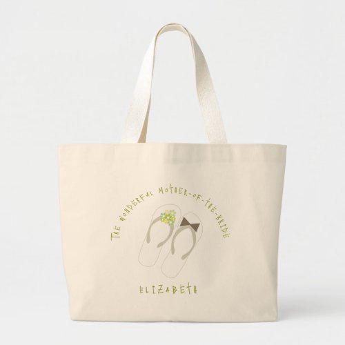 Mr  Mrs Flip Flops Flowers Beach Wedding Tote Bag