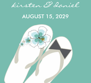 Mr Mrs Flip Flops Hibiscus Beach Wedding Sticker Mr Mrs Flip Flops Hibiscus Beach Wedding Sticker