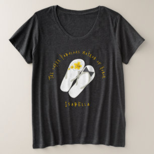 Mr & Mrs Flip Flops Yellow Hibiscus Beach Wedding Plus Size T-Shirt