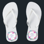 Mr. & Mrs. Floral Tropical Wedding Flip Flops<br><div class="desc">For further customization,  please click the "Customize" button and use our design tool to modify this template. If the options are available,  you may change text and image by simply clicking on "Edit/Remove Text or Image Here" and add your own. Designed by Freepik.</div>