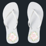 Mr & Mrs Floral Watercolor Wedding Flip Flops<br><div class="desc">For further customization,  please click the "Customize" button and use our design tool to modify this template. If the options are available,  you may change text and image by simply clicking on "Edit/Remove Text or Image Here" and add your own. Designed by Freepik.</div>