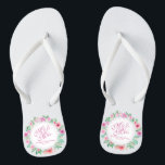 Mr. & Mrs. Floral Watercolor Wedding Flip Flops<br><div class="desc">For further customization,  please click the "Customize" button and use our design tool to modify this template. If the options are available,  you may change text and image by simply clicking on "Edit/Remove Text or Image Here" and add your own. Designed by Freepik.</div>
