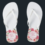 Mr. & Mrs. Floral Wedding Flip Flops<br><div class="desc">For further customization,  please click the "Customize" button and use our design tool to modify this template. If the options are available,  you may change text and image by simply clicking on "Edit/Remove Text or Image Here" and add your own. Designed by Freepik.</div>
