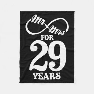 Mr Mrs For 29 Years 29th Wedding Anniversary Fleece Blanket