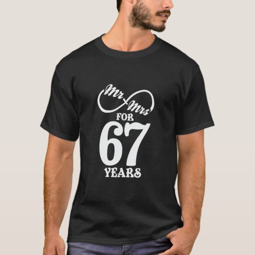 Mr  Mrs For 67 Years 67th Wedding Anniversary  T_Shirt
