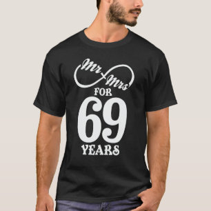 Mr. & Mrs. For 69 Years 1st Wedding Anniversary T-Shirt