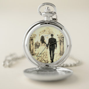Mr. & Mrs. Forever Lover Pocket Watch 