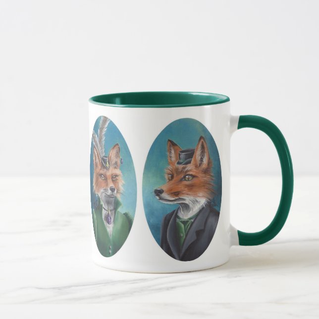 Mr. & Mrs. Fox Mug Fox Mug Victorian Foxes Fox Art (Right)