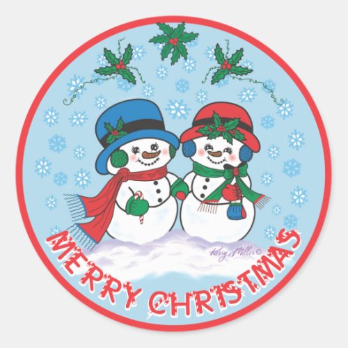 Mr  Mrs Frosty The Snowman Classic Round Sticker