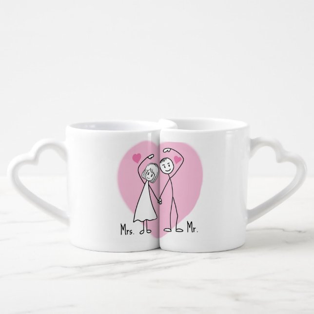 MR &MRS funny couple Coffee Mug Set (Front Nesting)