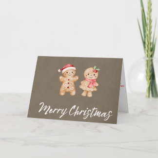 Mr & Mrs Gingerbread Merry Christmas Card