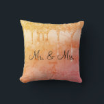 Mr. & Mrs Glitter Wedding Keepsake Elegant Throw P Pillow<br><div class="desc">Pretty mixed colors Mr. and Mrs., "I Love You" wedding keepsake pillow. This is a beautiful color and so unique. What an elegant gift for the bride and groom.</div>