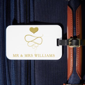 Mr & Mrs |  Gold Heart Ornament | Personalized