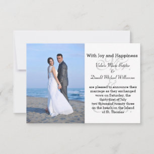Mr. & Mrs. Gray - 3x5 Photo Marriage Announcement