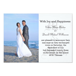 Mr. & Mrs. Gray Text - Photo Marriage Announcement