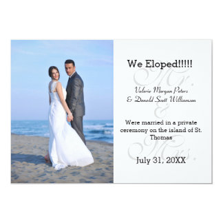 Mr. & Mrs. Gray We Eloped - Photo Announcement