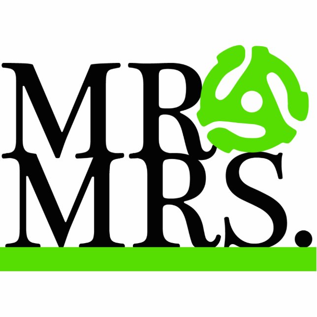 Mr & Mrs Green & Black 45 Adapter Cake Topper Statuette (Front)