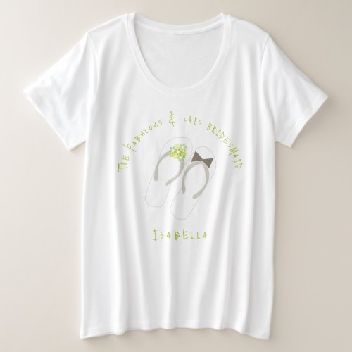 Mr  Mrs Green Flowers Flip Flops Beach Wedding Plus Size T_Shirt